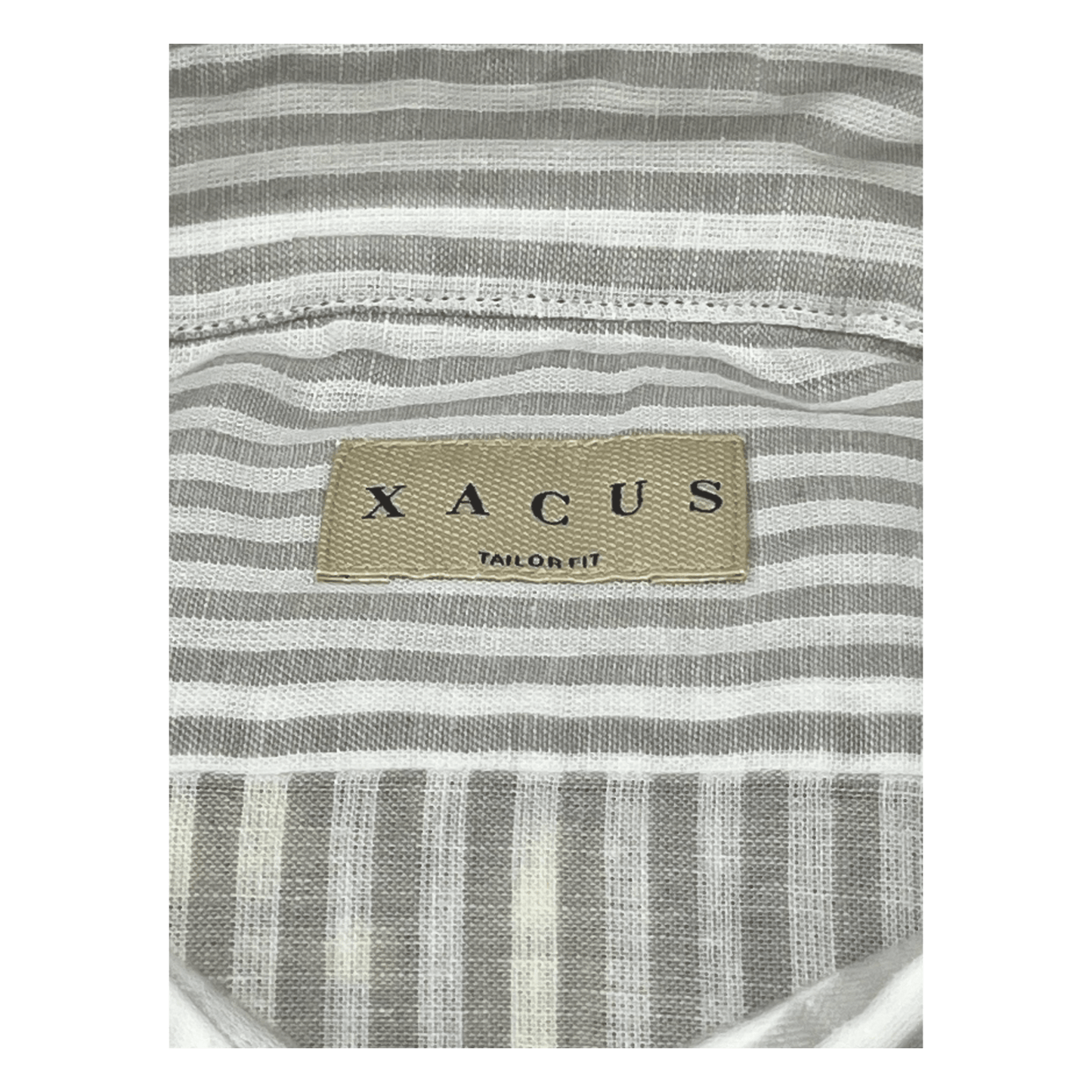 UNIT Hamburg - Xacus, gewaschenes Leinen / Baumwollhemd, Streifen, hellgrau - Xacus