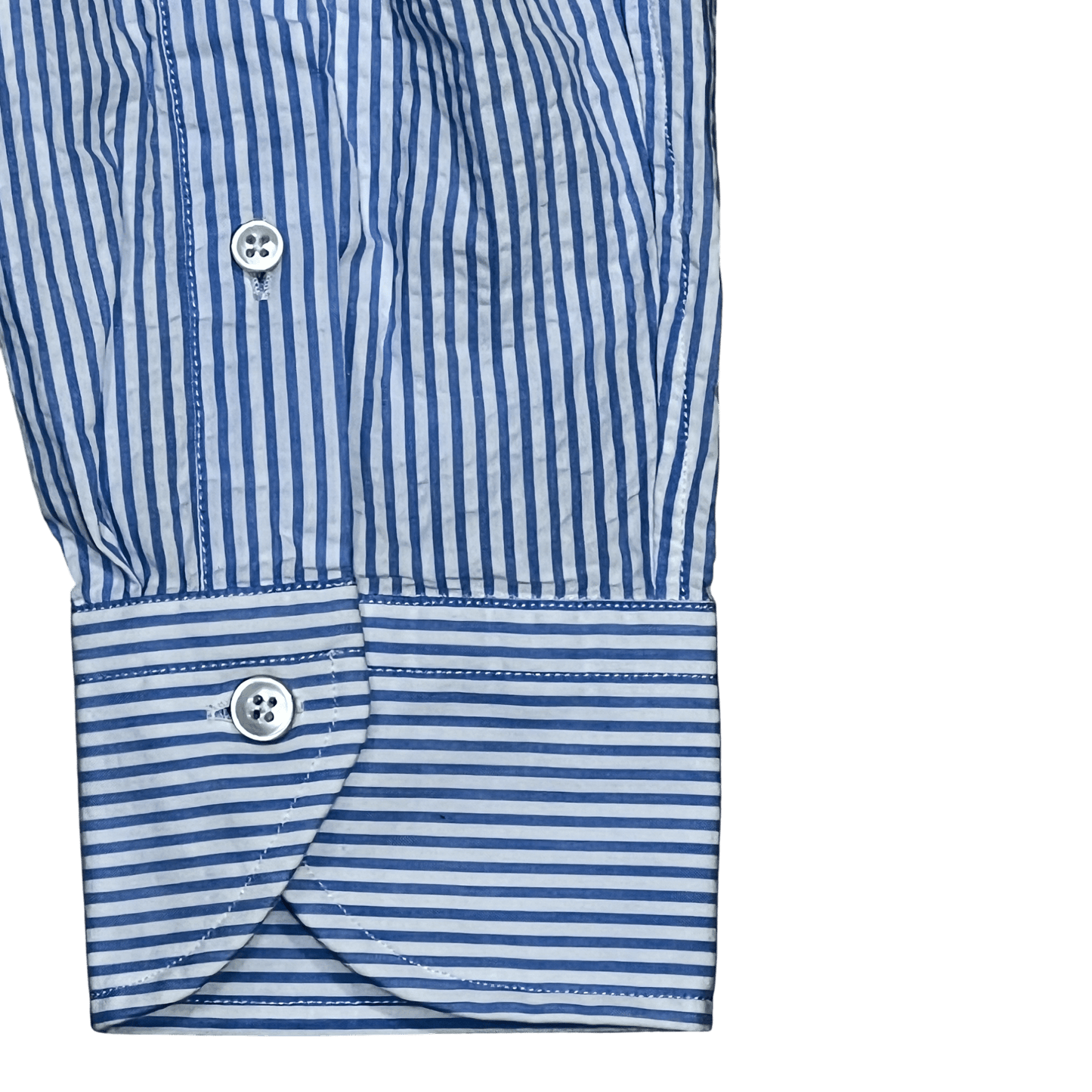 UNIT Hamburg - Xacus Seersucker Hemd, blauer Römerstreifen – Made in Italy - Xacus