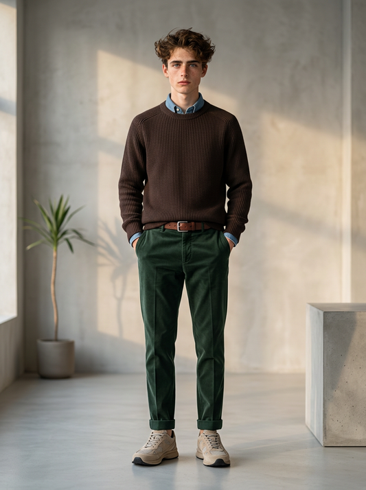 UNIT Hamburg zeigt braunen Rainwool Pullover von Gran Sasso