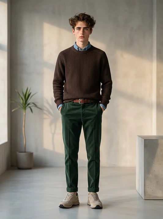 UNIT Hamburg zeigt braunen Rainwool Pullover von Gran Sasso