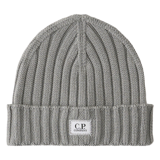 C.P. Company, Merino Logo Beanie, griffin grey