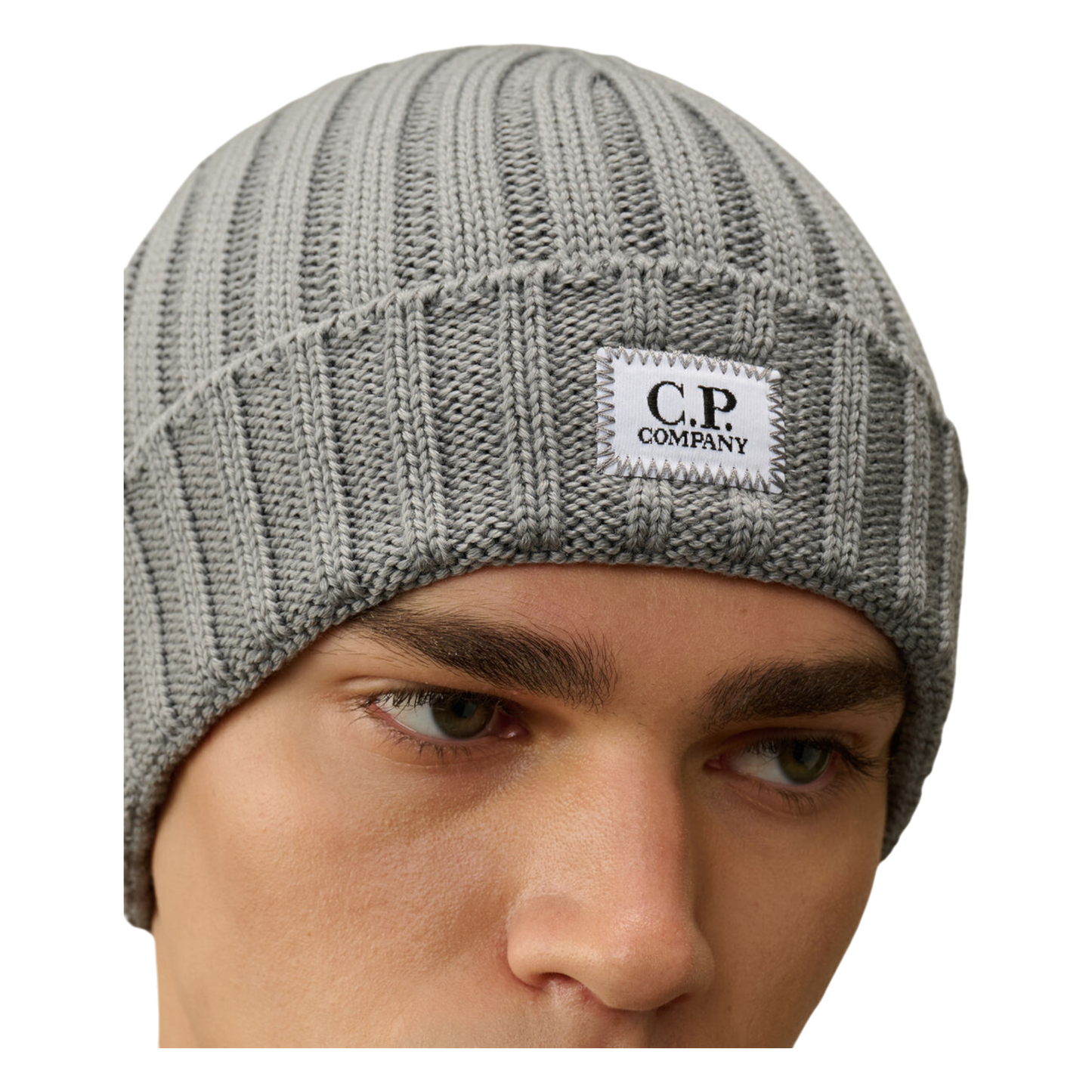 C.P. Company, Merino Logo Beanie, griffin grey