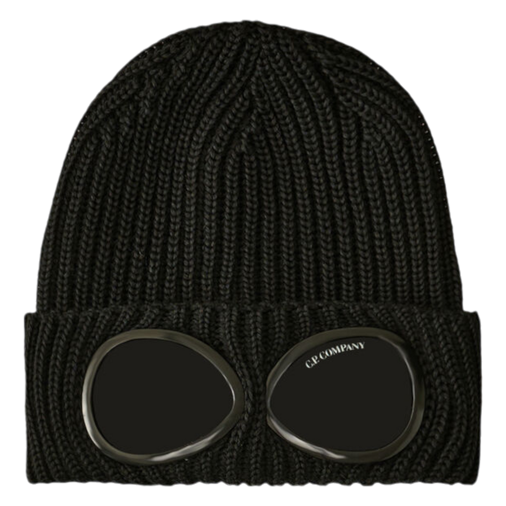 C.P. Company,Mütze,C.P. Company, Merino Beanie mit Goggle, black,UNIT Hamburg