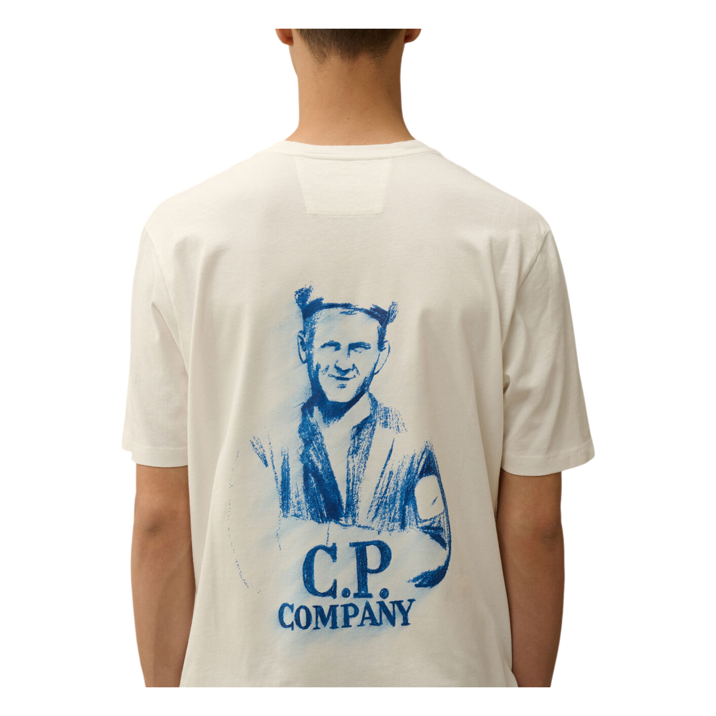 C.P. Company, Pencil Effekt, Graphic T-Shirt, weiss