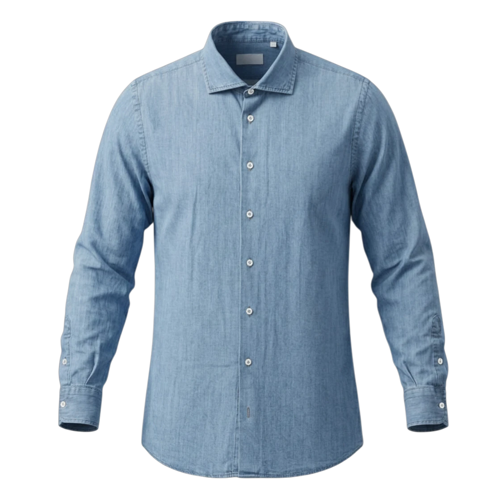 Never Laundry Denimhemd light washed aus Baumwolle - UNIT Hamburg