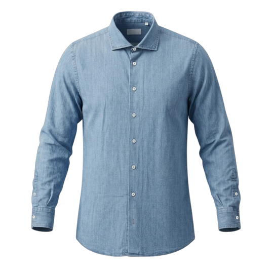 Never Laundry Denimhemd light washed aus Baumwolle