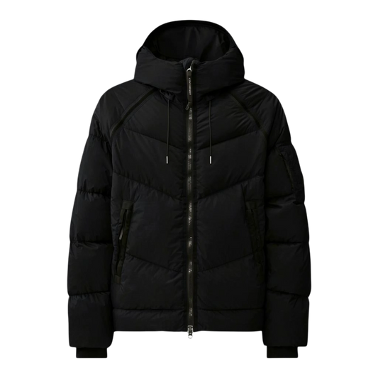 C.P. Company, Down Shield Lens Hooded Puffer in Schwarz