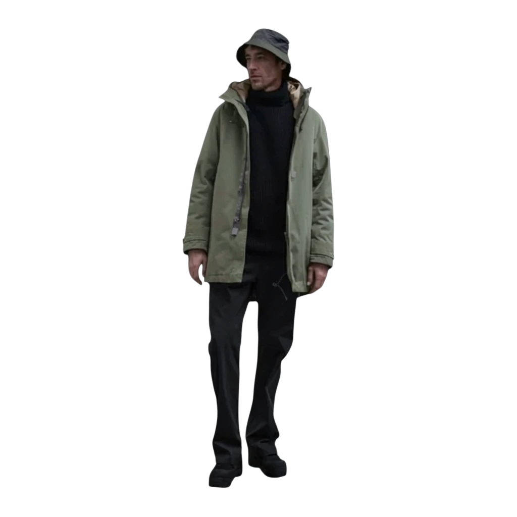 Ten c, Core Down Parka aus OJJ mit Daunenfüllung, oliv