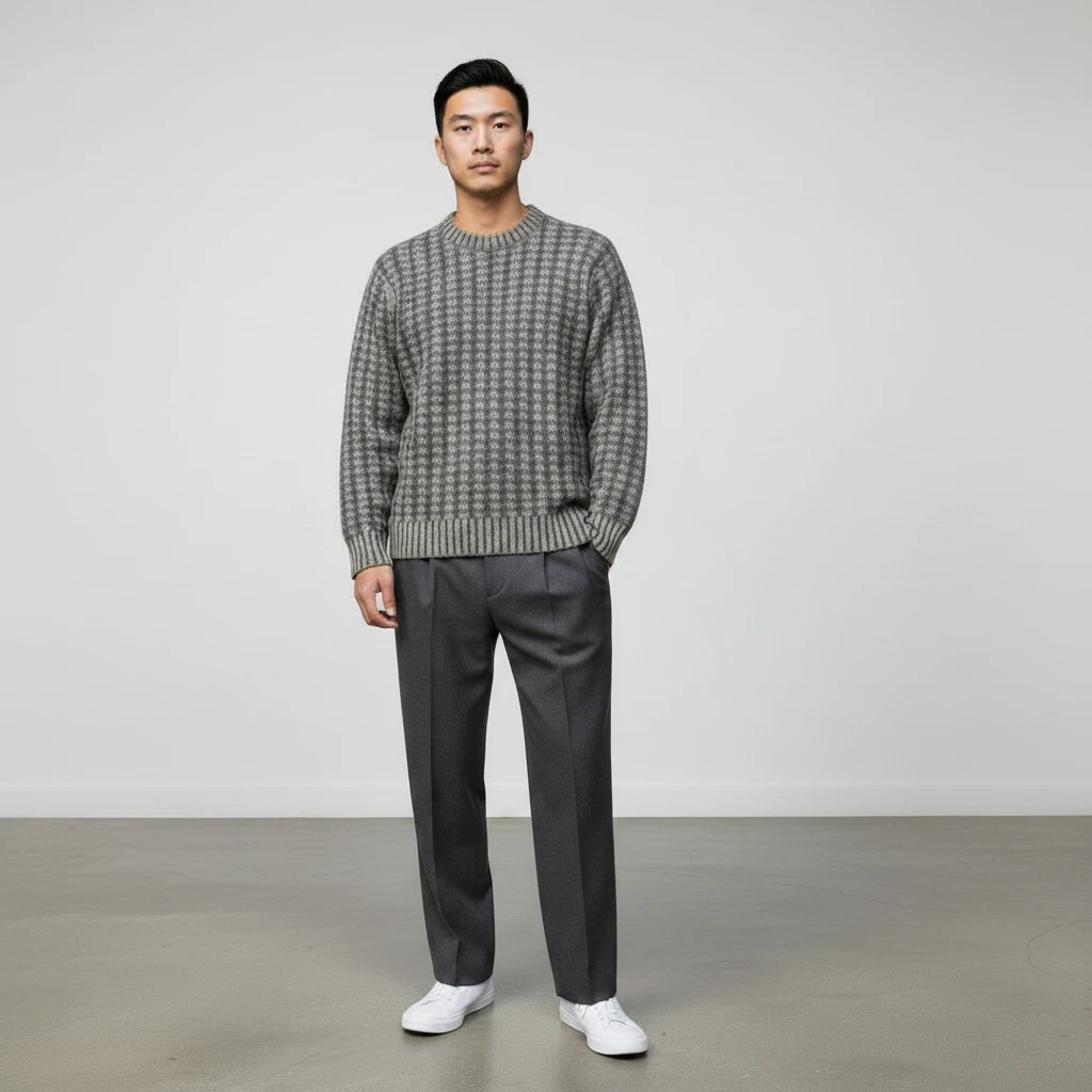 Aspesi, Grobstrick-Pullover aus Schurwolle, zweifarbig