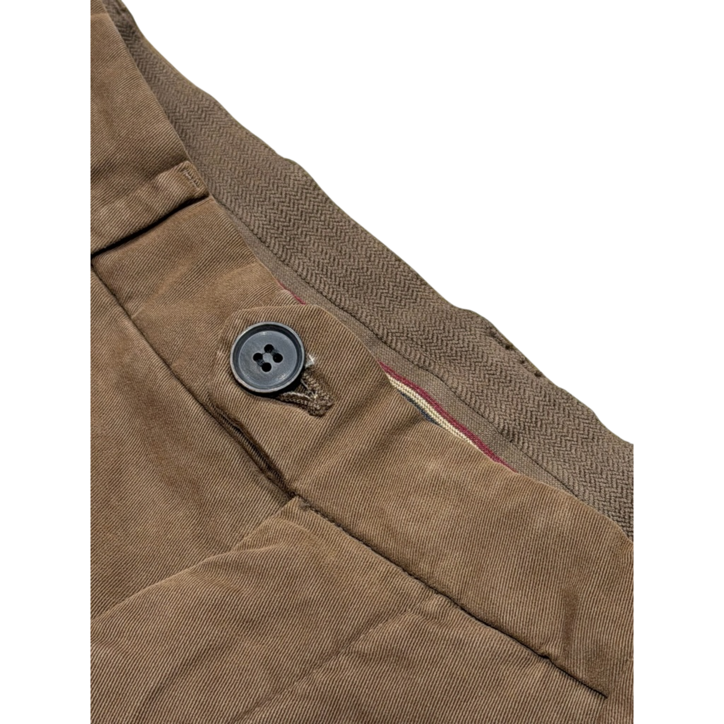 Never Laundry Chino dunkelbeige mit Bundfalte
