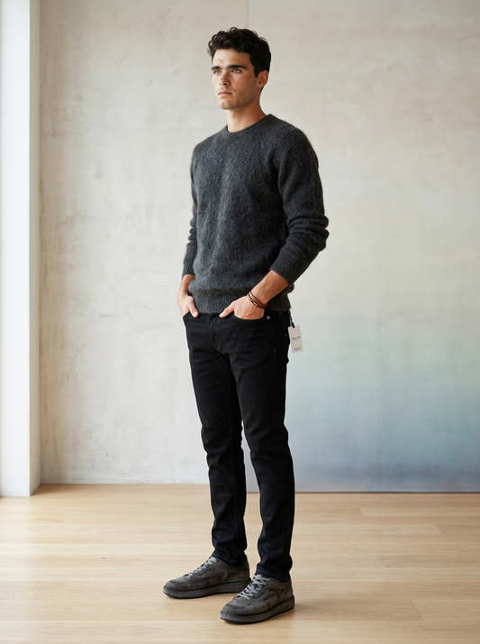 Roberto Collina, Rundhals, Merino Baby Camel, schwarz