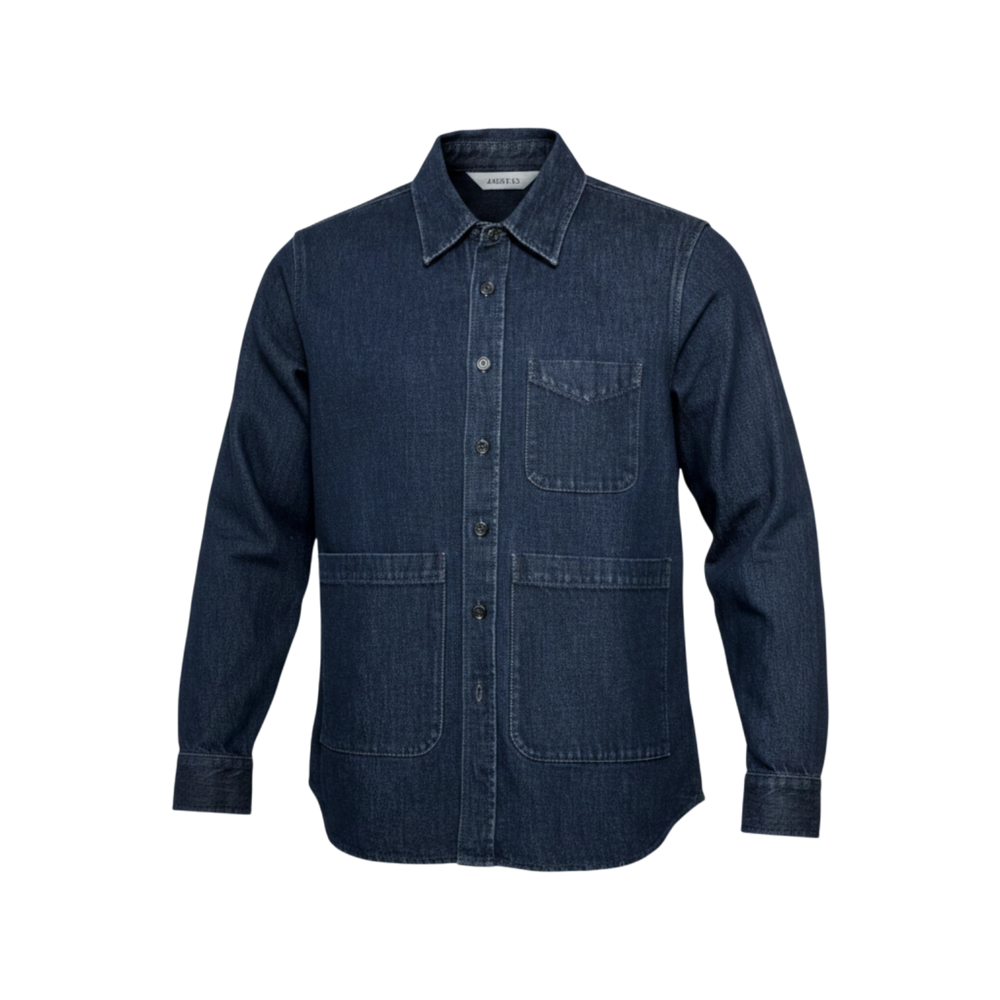 ASPESI, Selvedge Denim Overshirt, dunkeblau