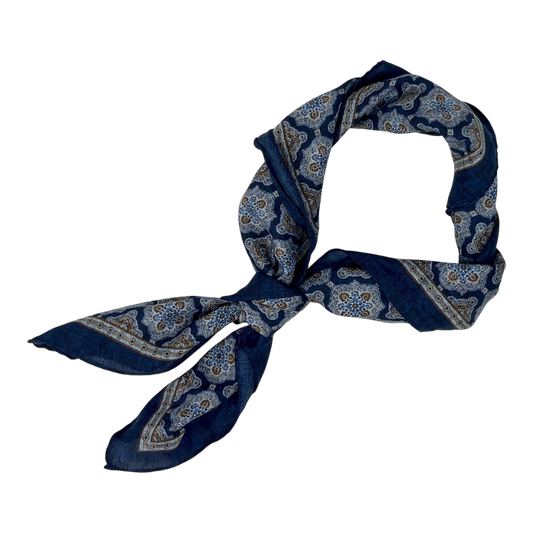 Ascot, Tuch oder Bandana mit maurischem Muster, blau 67x67cm