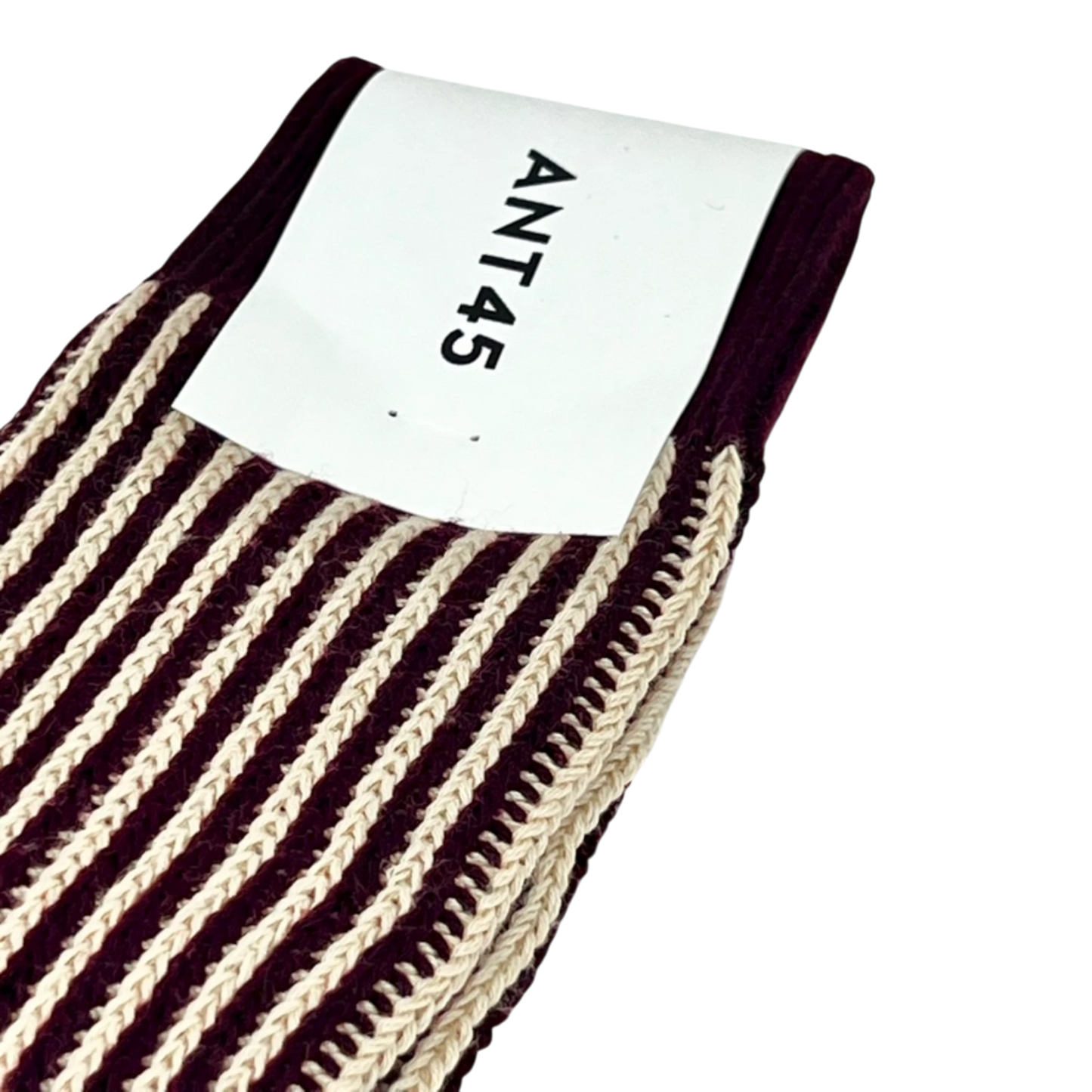 ANT45, Socken, gestreift dunkelbraun beige aus Baumwolle - UNIT Hamburg