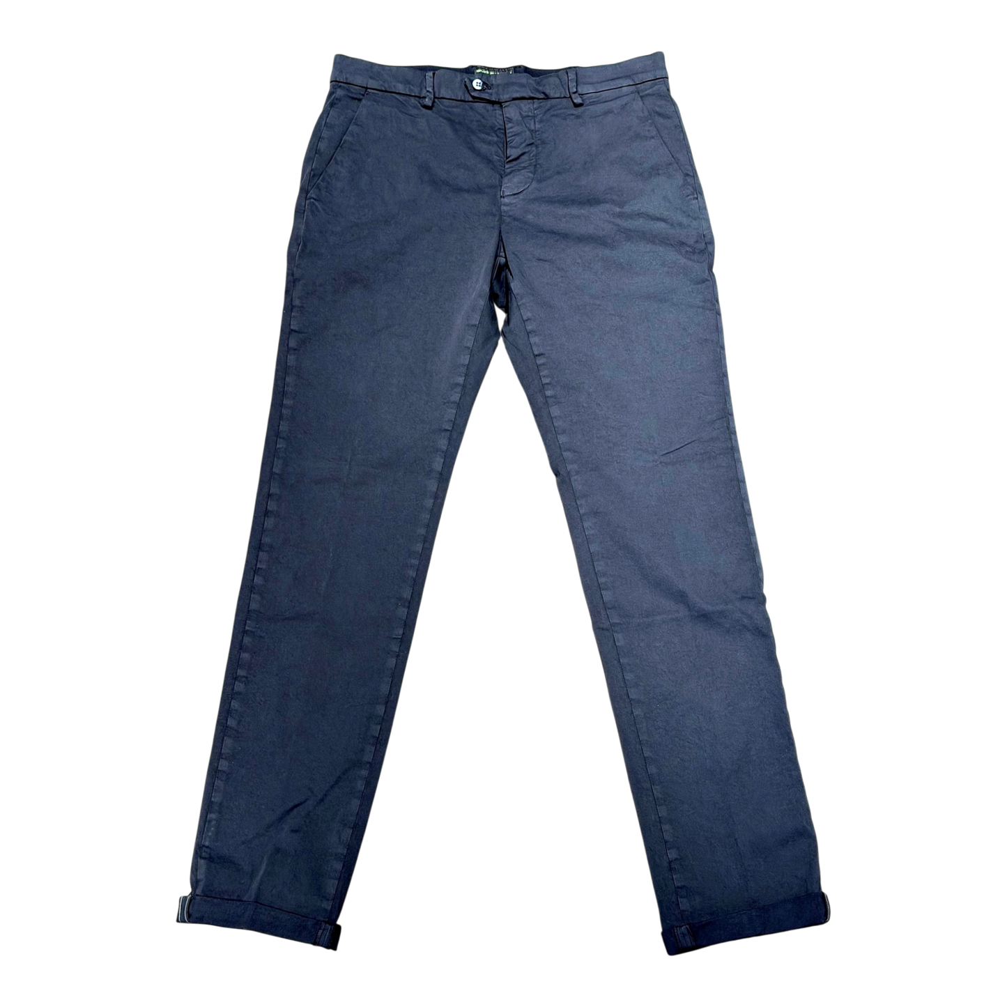 Never Laundry Chino navy aus Baumwolle mit Stretch