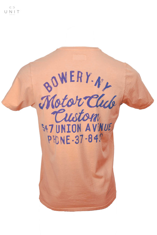 Bowery NYC,T-Shirt,Bowery NYC, T-Shirt, Motor Club Print, Vintage Jersey, apricot,UNIT Hamburg