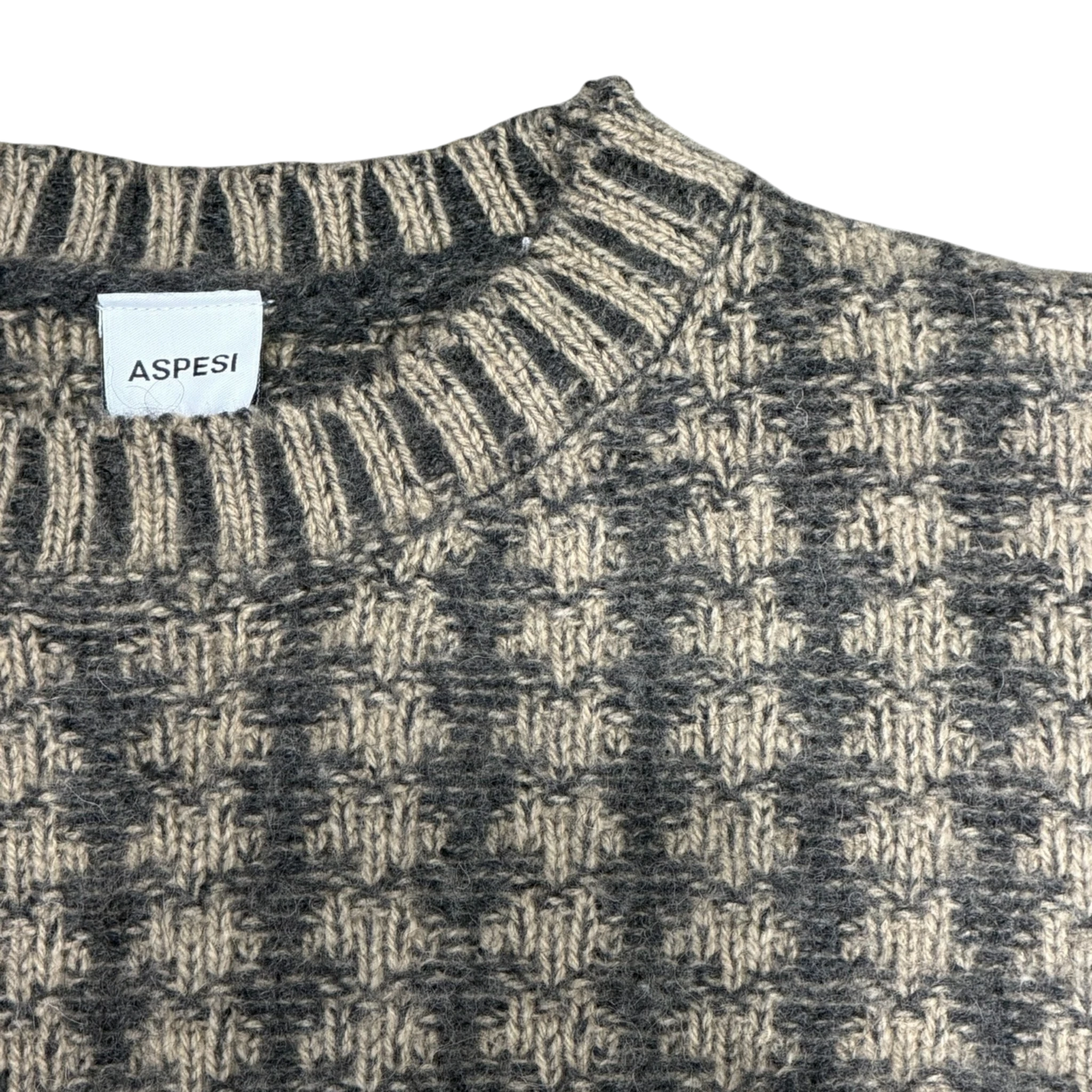Aspesi, Grobstrick-Pullover aus Schurwolle, zweifarbig