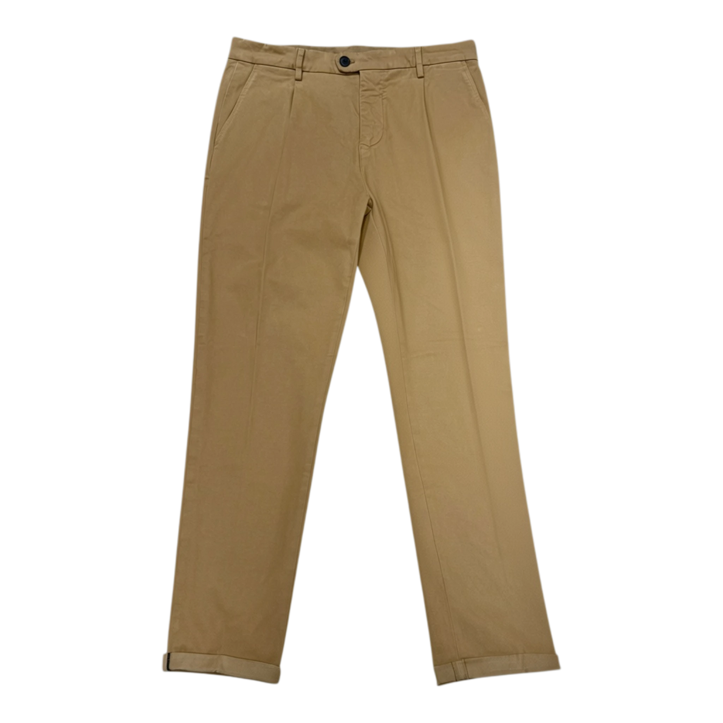 Never Laundry, Chino dunkelbeige mit Bundfalte