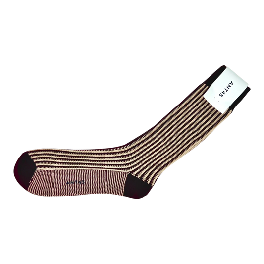 ANT45, Capri Short Winter, gestreift Bordeaux Beige - UNIT Hamburg