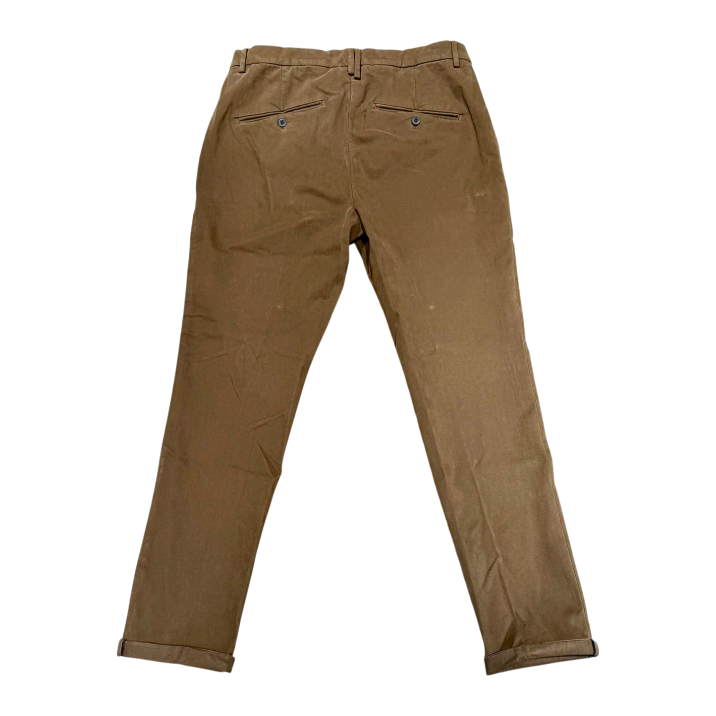 Never Laundry Chino dunkelbeige mit Bundfalte