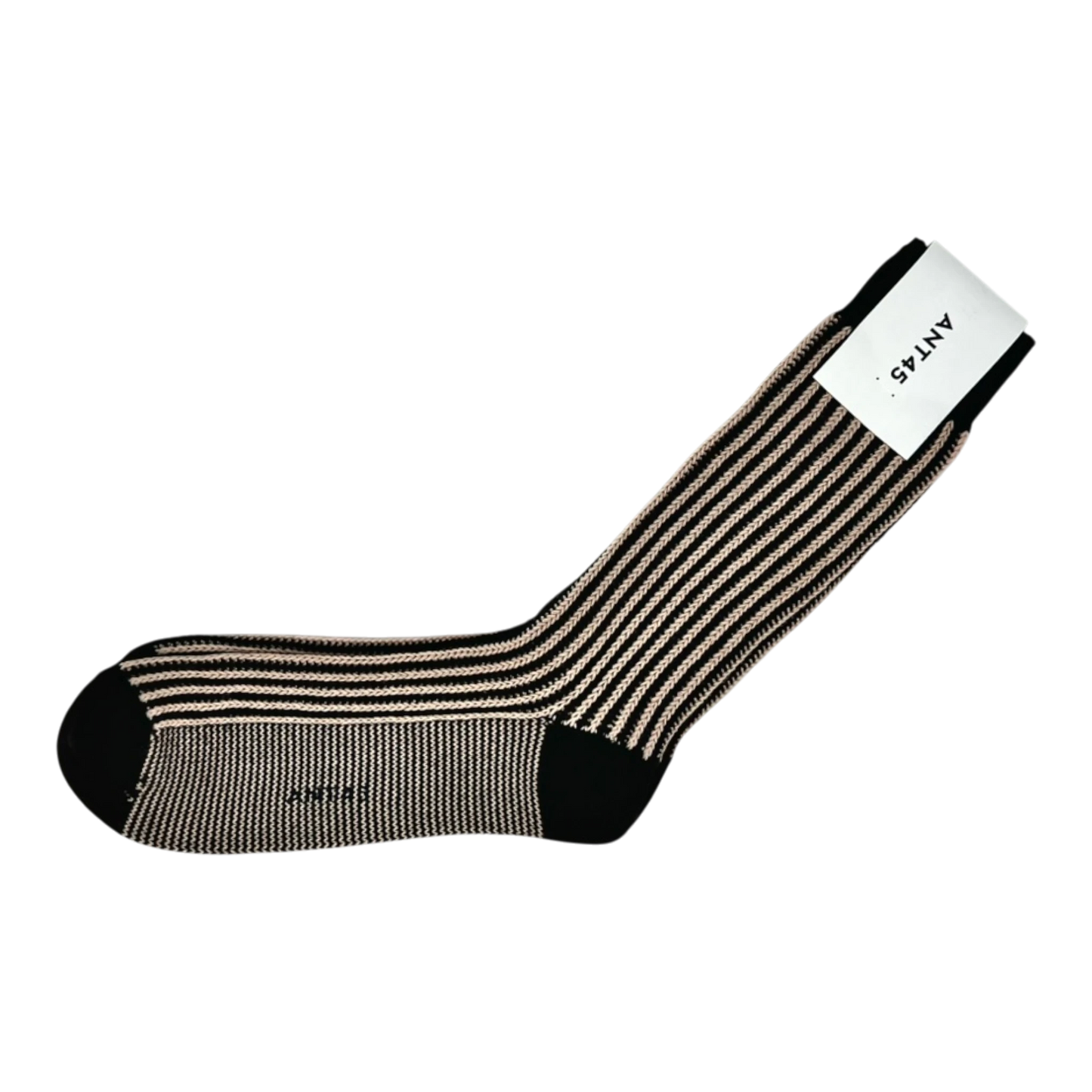 ANT45, Socken, gestreift dunkelbraun beige aus Baumwolle - UNIT Hamburg