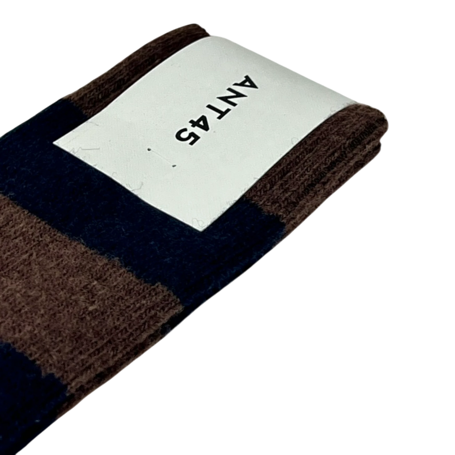 ANT45 GEEL Socken braun-navy gestreift aus Wollmix