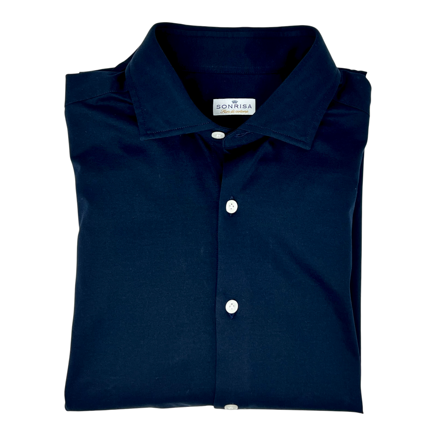 Sonrisa, la fine chemise en jersey, bleu marine