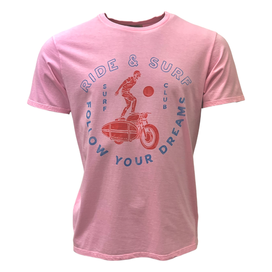 Bowery NYC, Ride & Surf T-Shirt, pink lemonade