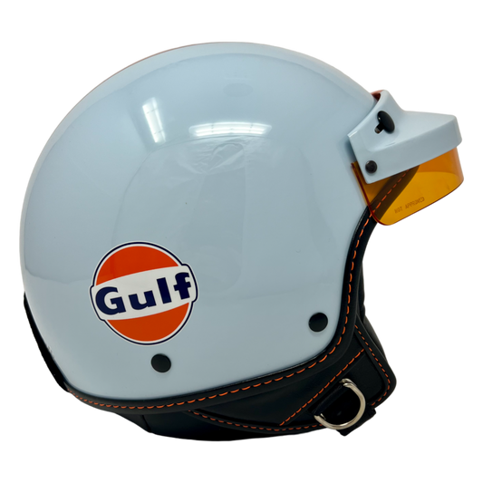 GULF, new Jet, GULF Logo, Light Blue, Orange Stripe