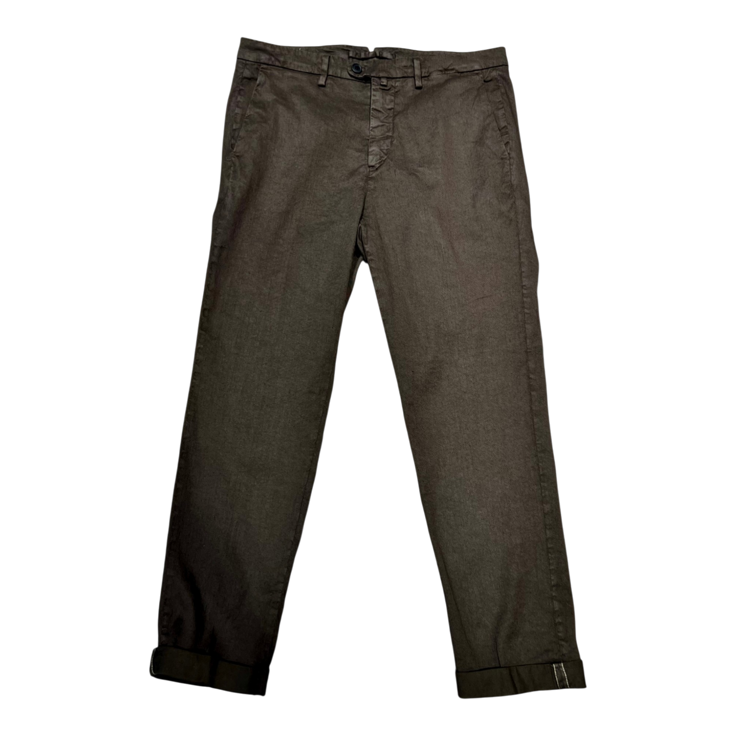 Never Laundry, Boston, Hose Leinen-Baumwolle, terrabraun