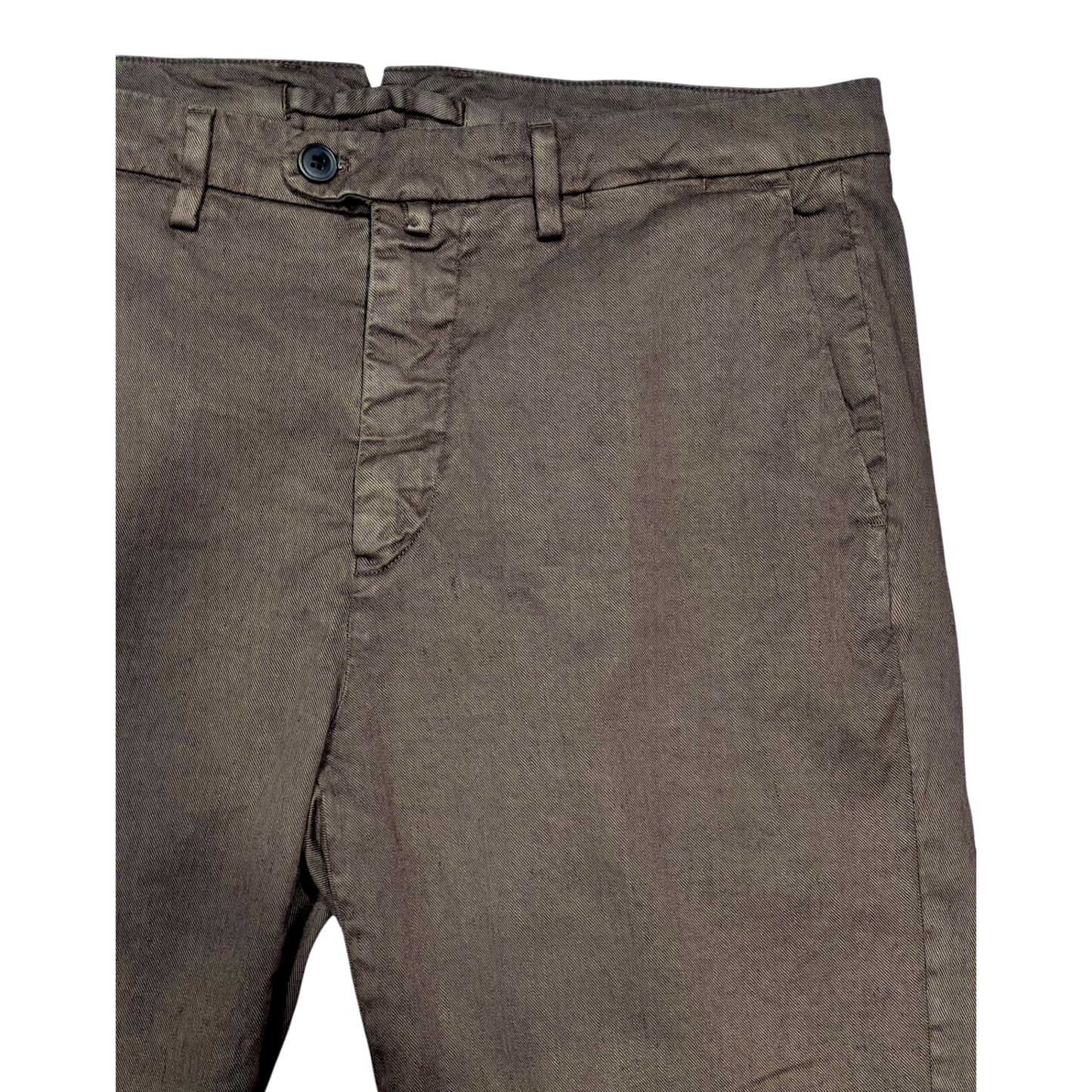 Never Laundry, Boston, Hose Leinen-Baumwolle, terrabraun