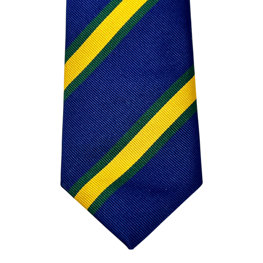 Ascot, Regimentskrawatte, Seide, blau-gelb