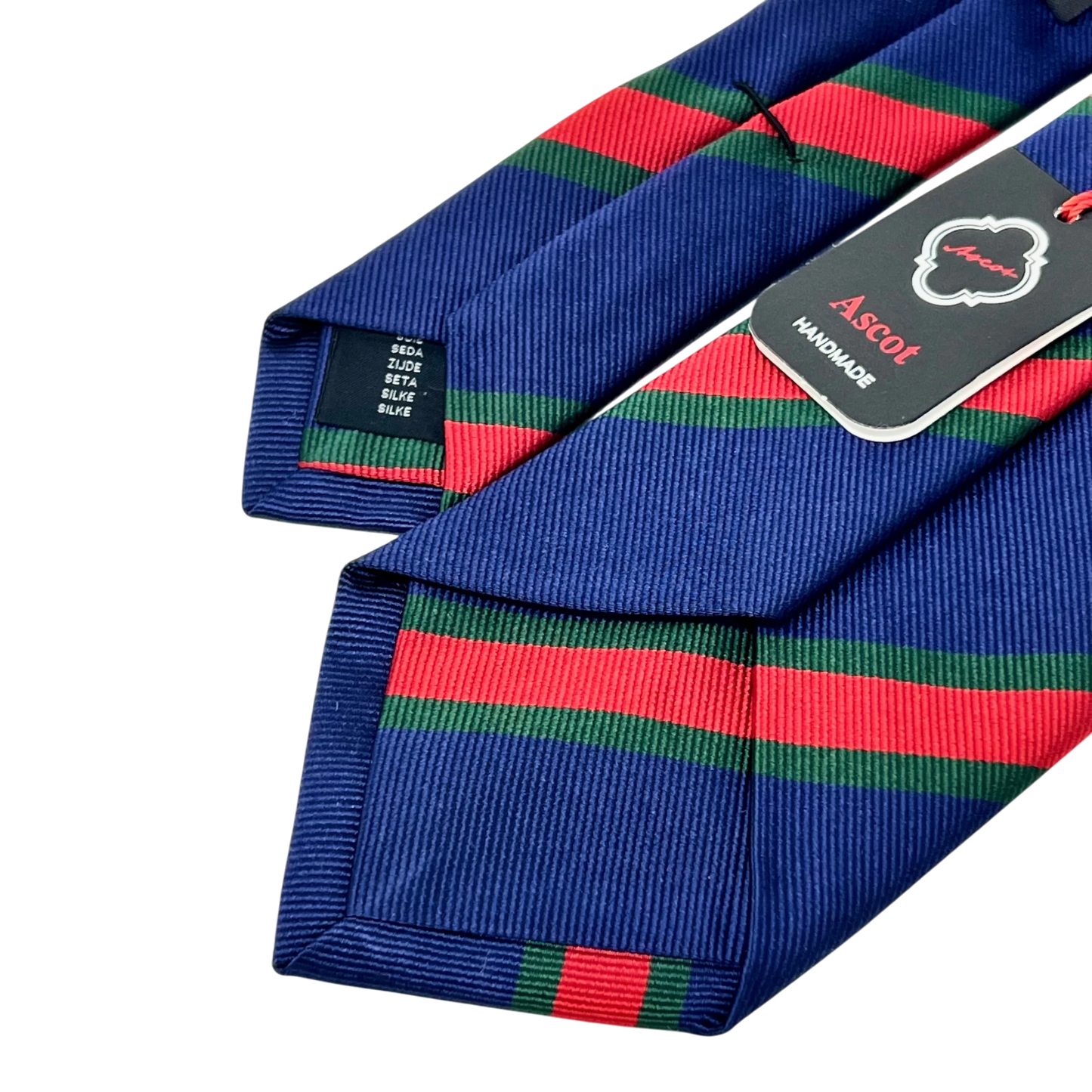 Ascot, Regimentskrawatte, Seide, blau-rot