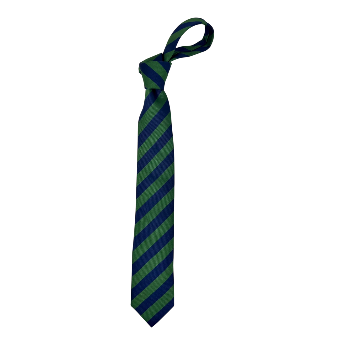 Ascot, Regimentskrawatte, Ripsseide, grün-blau