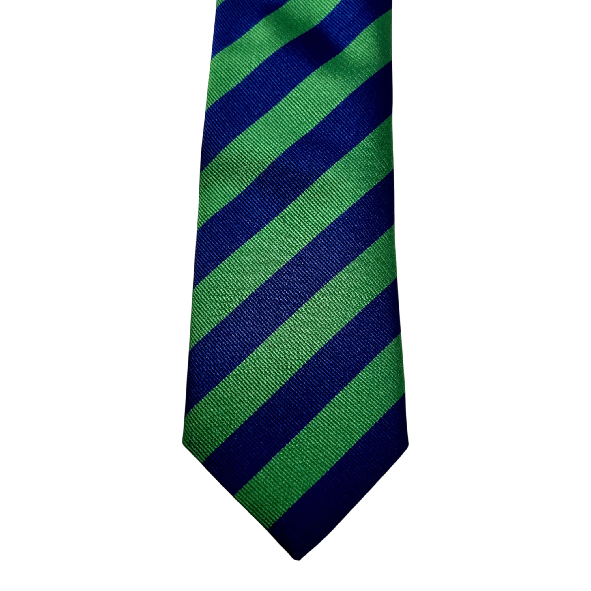 Ascot, Regimentskrawatte, Ripsseide, grün-blau