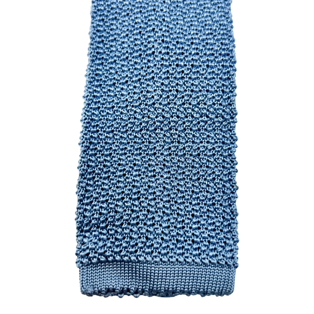 Ascot, Seidenstrickkrawatte, uni babyblau