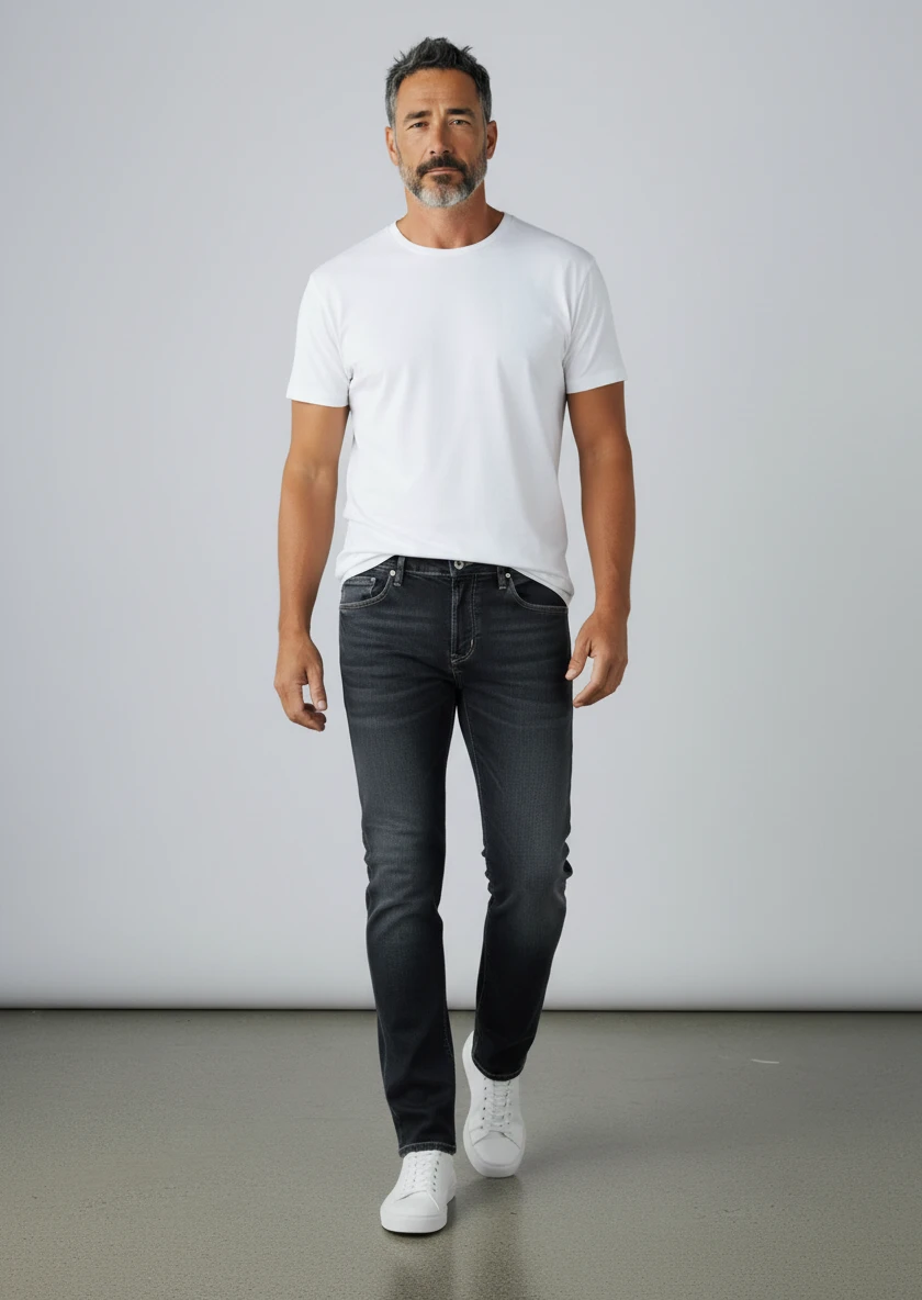 Jacob Cohën, NICK SLIM, black label, washed black