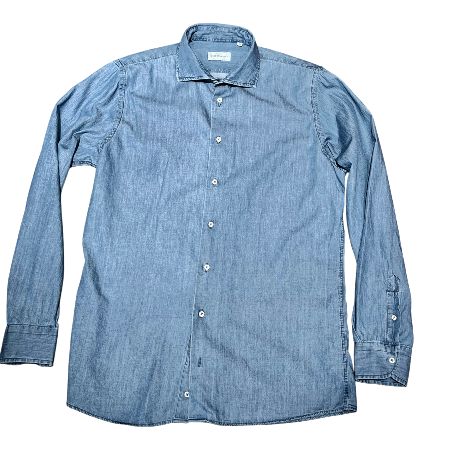 Never Laundry Denimhemd light washed aus Baumwolle