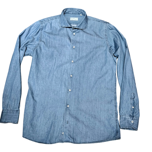Never Laundry Denimhemd light washed aus Baumwolle