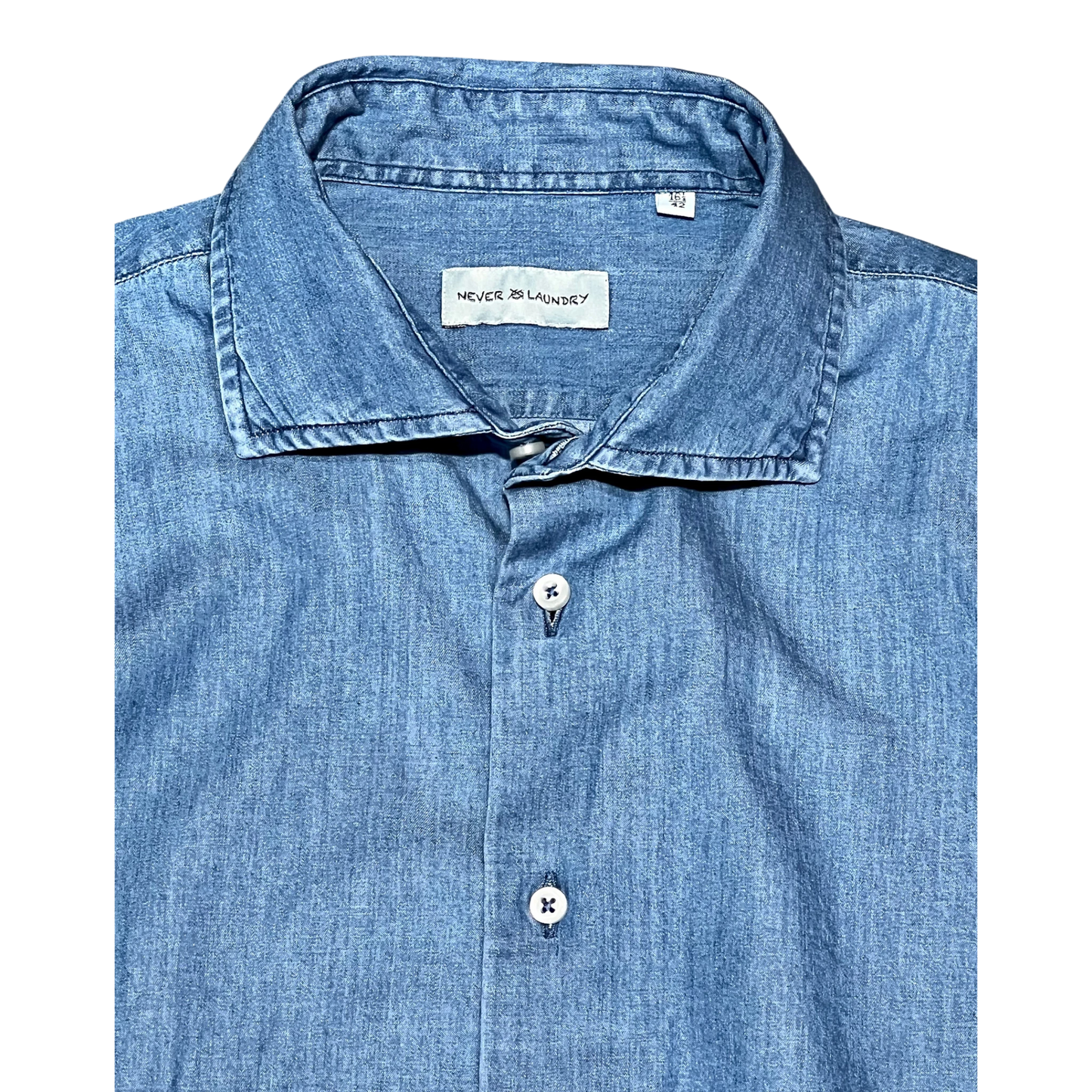 Never Laundry Denimhemd light washed aus Baumwolle