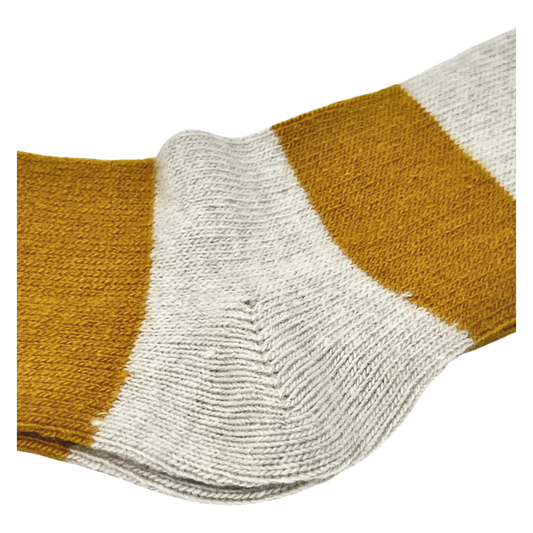 ANT45, GEEL Socken, currygelb-sand gestreift aus Wollmix - UNIT Hamburg