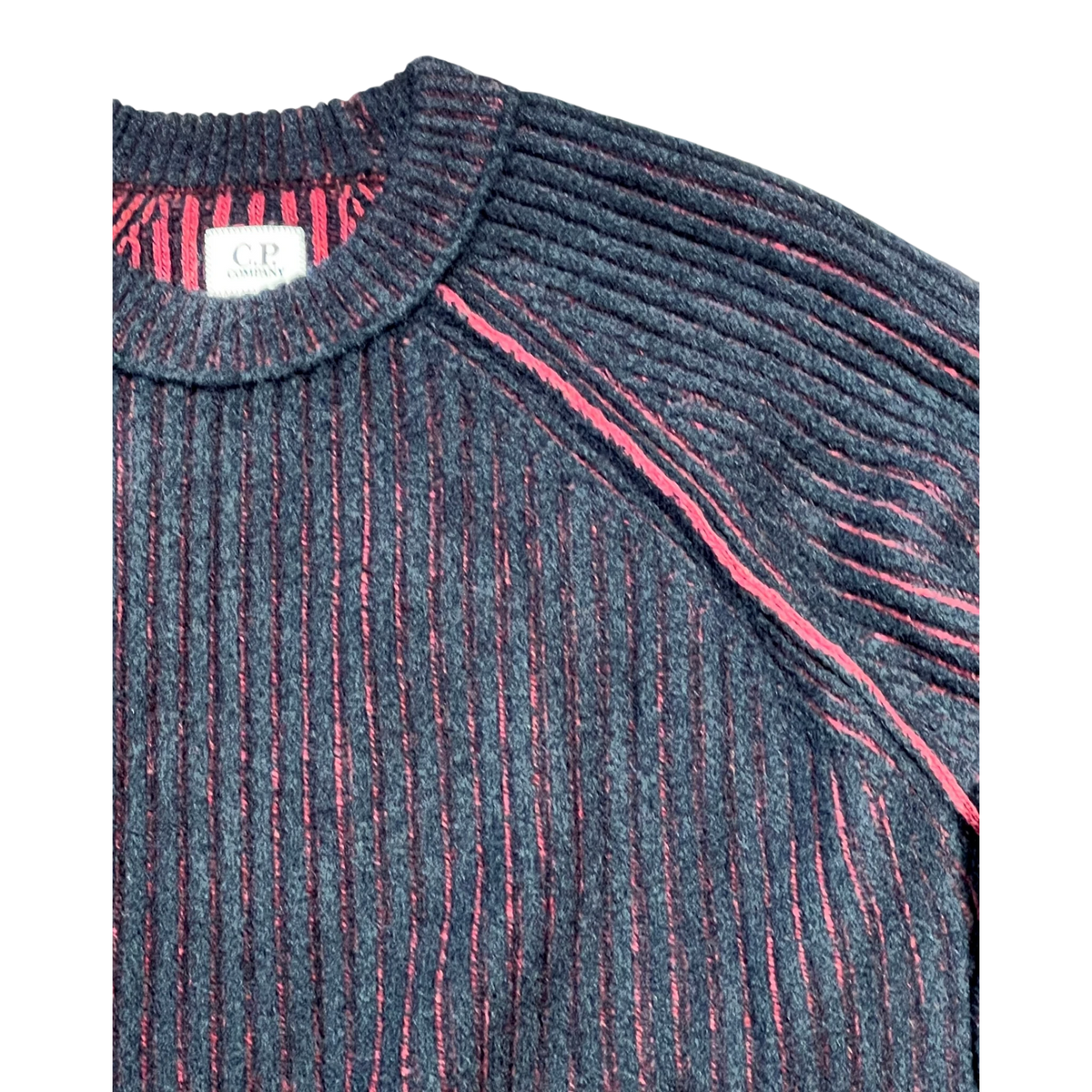 C.P. Company, Wool Fleece Knit Bi-Color Pullover