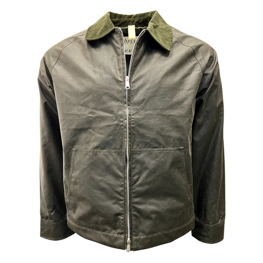 Brixtol Textiles. Carter, short wax jacket, olive