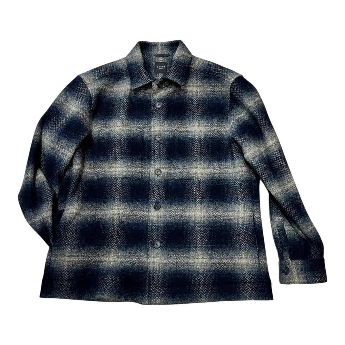 Xacus, Overshirt, Shetland-Wolle, Blau-Beige