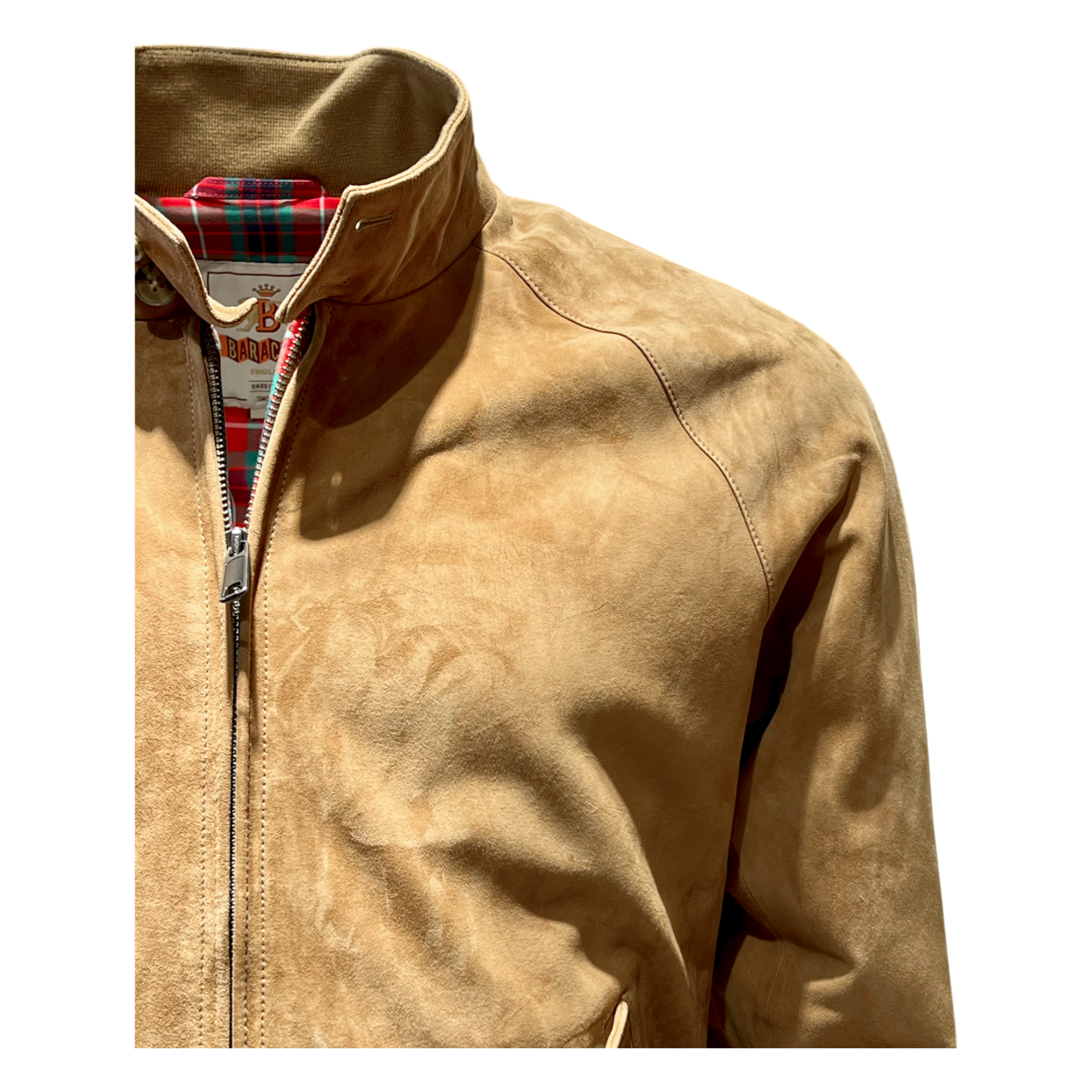 Baracuta, G9 Harrington, Velourleder, Tabakbraun