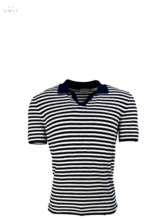 Never Laundry,Polo,Never Laundry, Frottee Polo Streifen, navy-weiss,UNIT Hamburg