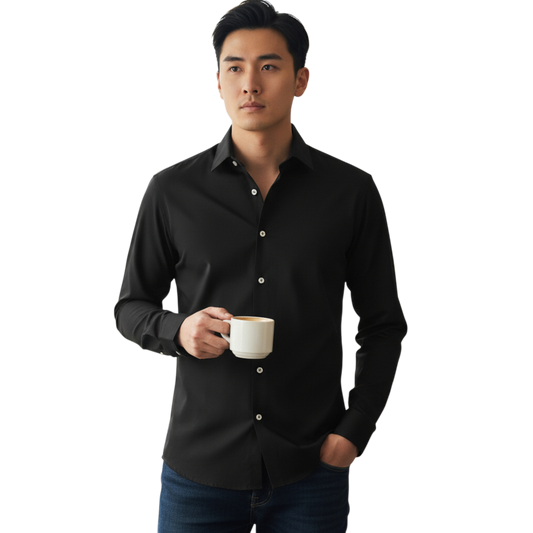 ソンリーサ、ファインジャージーシャツ、ブラック