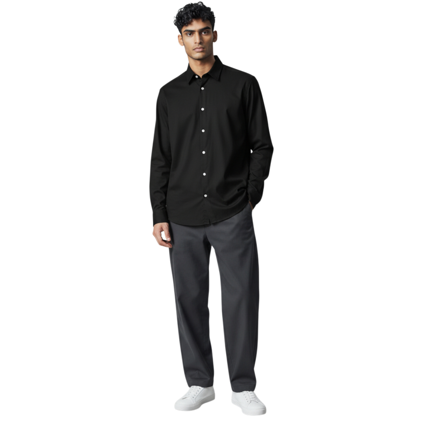 Sonrisa, la fine chemise en jersey, bleu marine