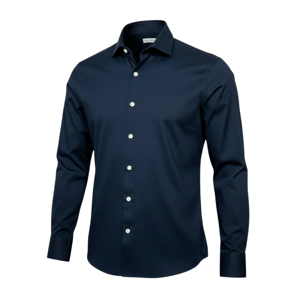 Sonrisa, la fine chemise en jersey, bleu marine