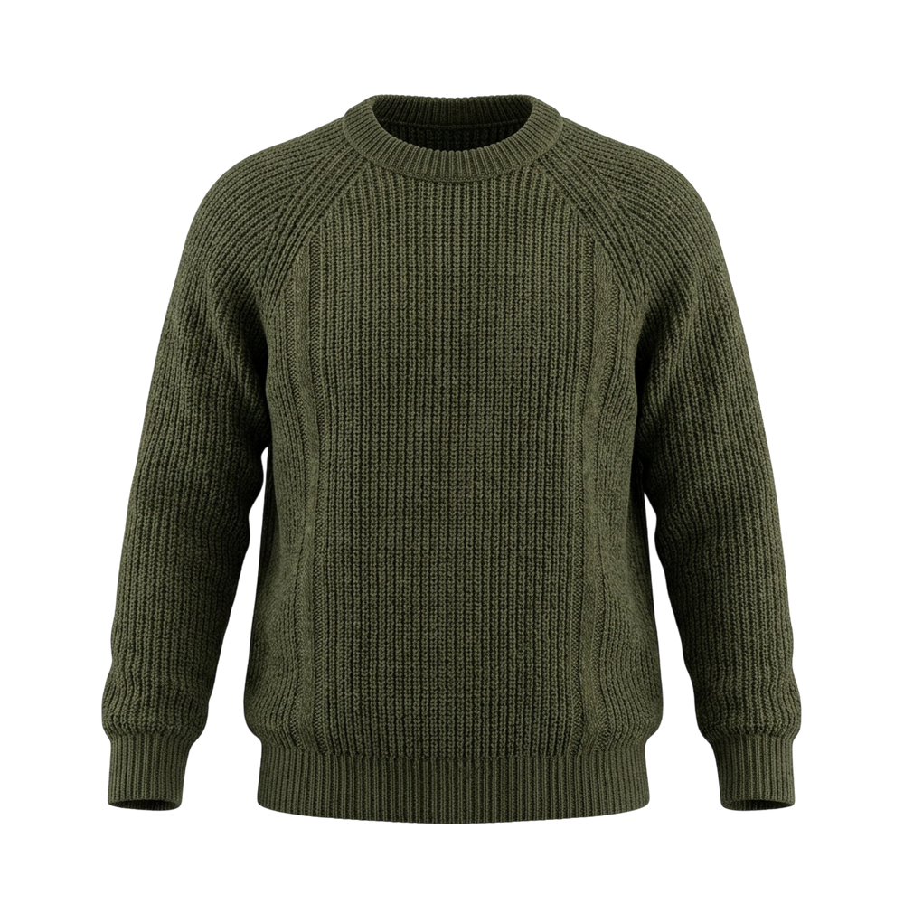Ten c ASHIHEI WOOL KNIT – Oversized Wollpullover, oliv